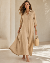 Cotton Linen Shirt Jumpsuit