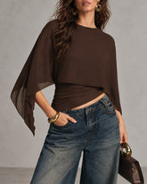 Flowy Cape Sleeve Top