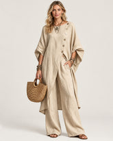 Women's Casual Linen Two Piece Pants Set