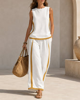 Contrast Trim Two-Piece Set