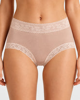 5-Pack Soft Lace-Trim Cotton High-Waist Panties