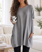 Relaxed Knit Long Sleeve Top