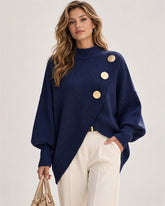 Casual Knitted Irregular Slit Sweater