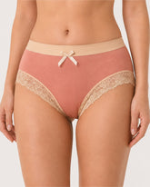 Gentle Cotton Lace-Trim Colorblock Panties
