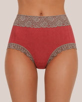 High-Waist Cotton Lace Briefs