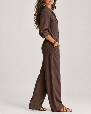 Relaxed Button-Front Jumpsuit