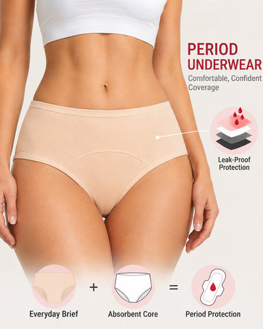 5-Pack Absorbent Leak-Protection Period Panties