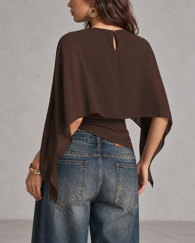 Flowy Cape Sleeve Top