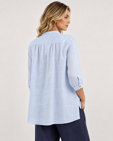 100% Linen Deep V Loose Top