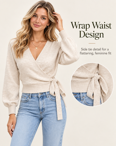 Women's Wrap Knit Top