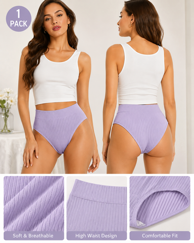 High-Waist Ribbed Briefs