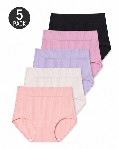 High-Waist Ribbed Briefs