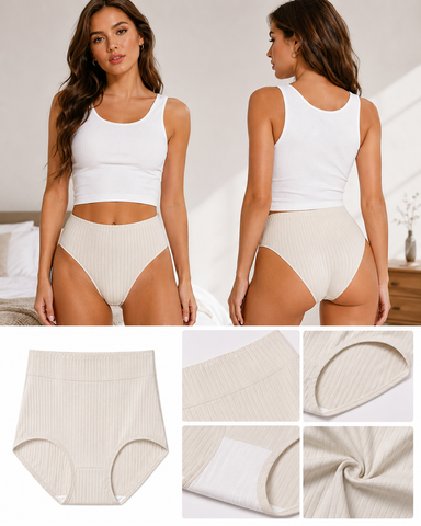 High-Waist Ribbed Briefs