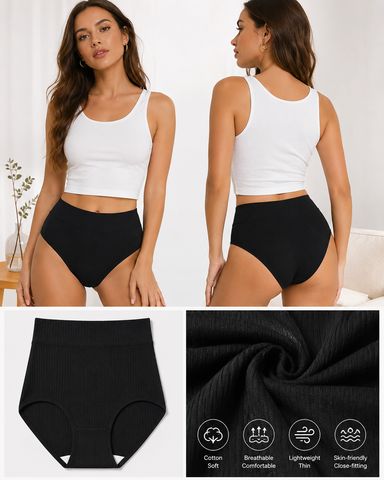 High-Waist Ribbed Briefs