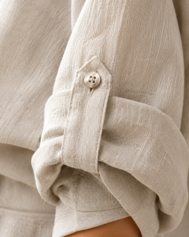 Cotton Linen Shirt & Wide-Leg Pants Set
