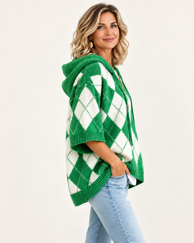 Argyle Hooded Sweater