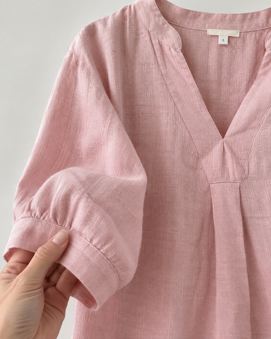 100% Linen Deep V Loose Top