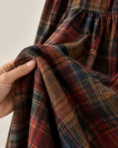 Vintage Plaid Maxi Dress
