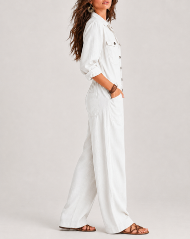 Relaxed Button-Front Jumpsuit