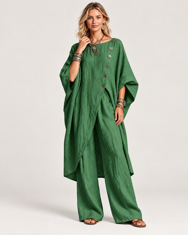 Women's Casual Linen Two Piece Pants Set