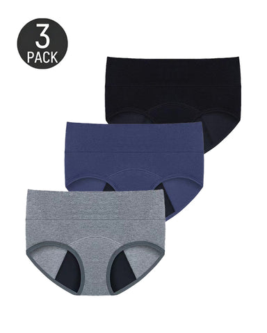 Multiple-Pack High Waist Pure Cotton Seamless Menstrual Panties