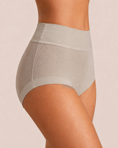5-Pack Ribbed Cotton High-Waist Briefs