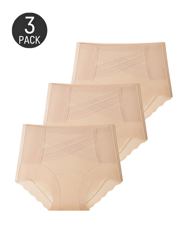 3-Pack Crossover Tummy Control Seamless  Panties