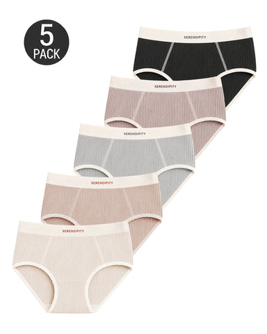 5-Pack Colorblock Ribbed Cotton Briefs
