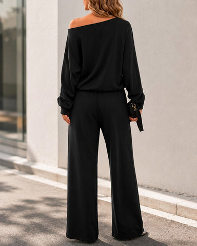 Soft Days Off-Shoulder Lounge Set