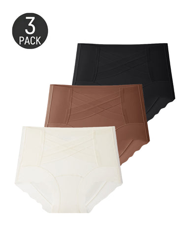 3-Pack Crossover Tummy Control Seamless  Panties
