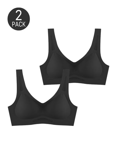 2-Pack Deep V Seamless  Vest Bra