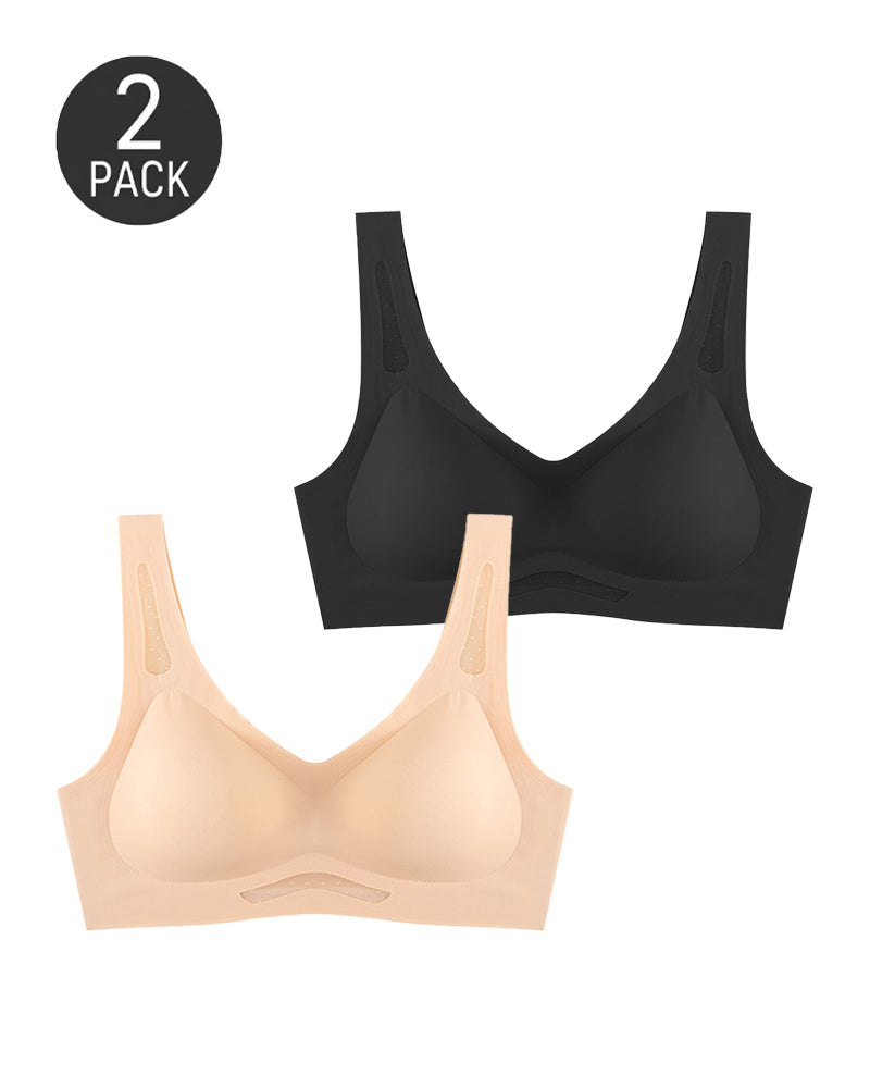 2-Pack Deep V Seamless  Vest Bra