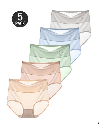 5-Pack Ice Silk High-Waisted Panties