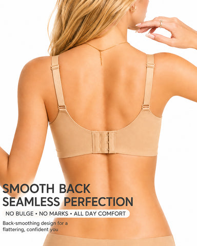 Seamless Cross Front Closure Push-Up Bra