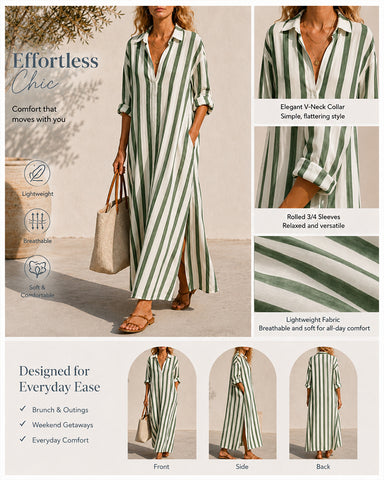 Coastal Stripe Easy Maxi Dress