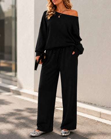 Soft Days Off-Shoulder Lounge Set