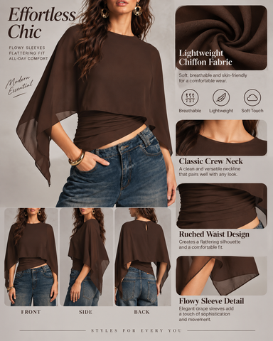 Flowy Cape Sleeve Top