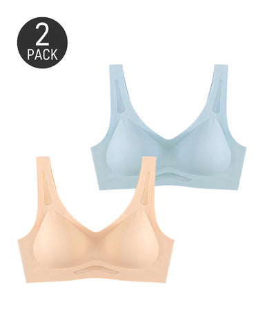 2-Pack Deep V Seamless  Vest Bra