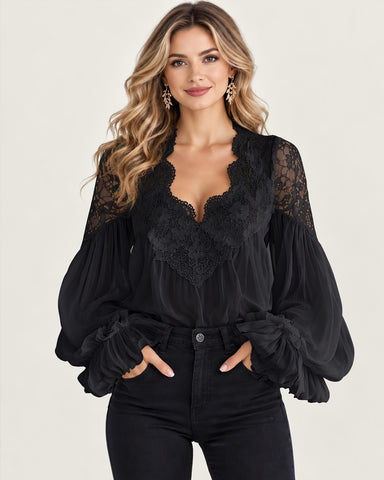 Romantic Chiffon Lace Top
