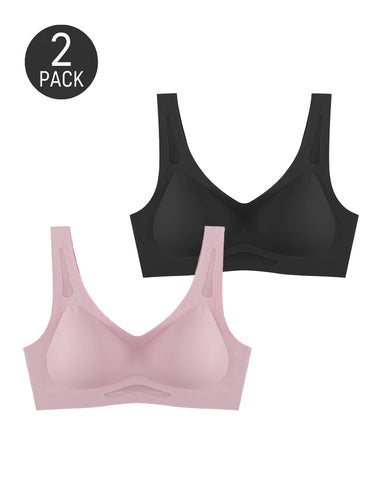 2-Pack Deep V Seamless  Vest Bra