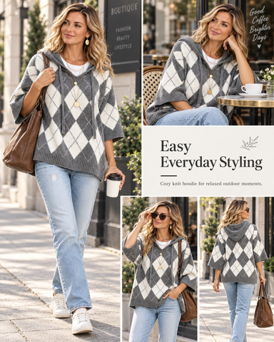 Argyle Hooded Sweater