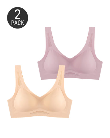 2-Pack Deep V Seamless  Vest Bra