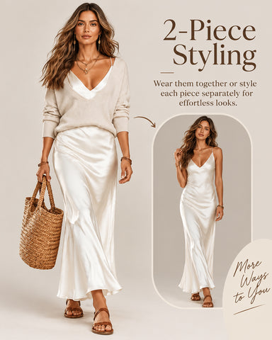 Satin Skirt Set for Women