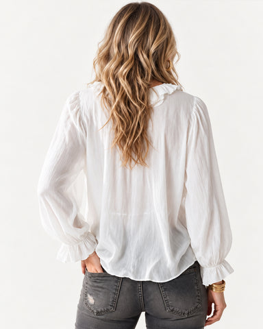 Ruffle Tie Chiffon Blouse