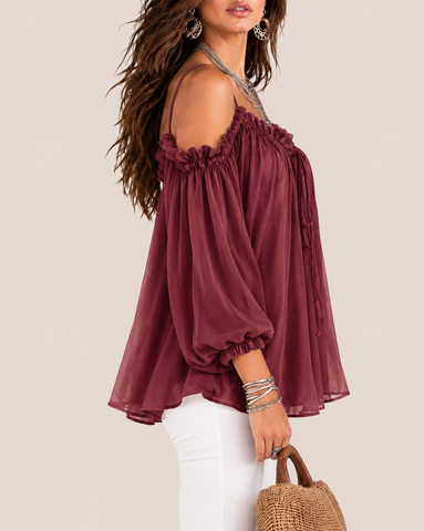 Elegant Off Shoulder Loose Fit Blouse