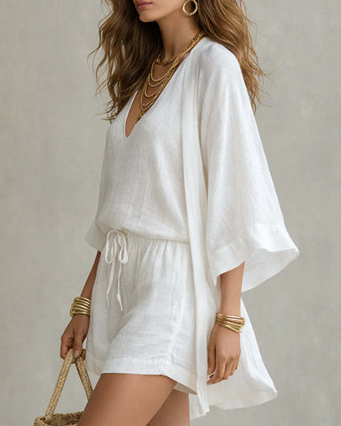 Soft Loose Fit Linen Vest Pants Set