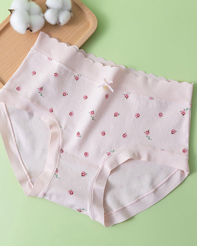 Cozy Floral Print Cotton Panties