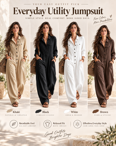 Relaxed Button-Front Jumpsuit