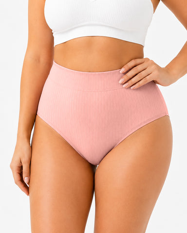 High-Waist Ribbed Briefs