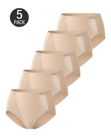 5-Pack Seamless Ice Silk See-Through Mesh Panties